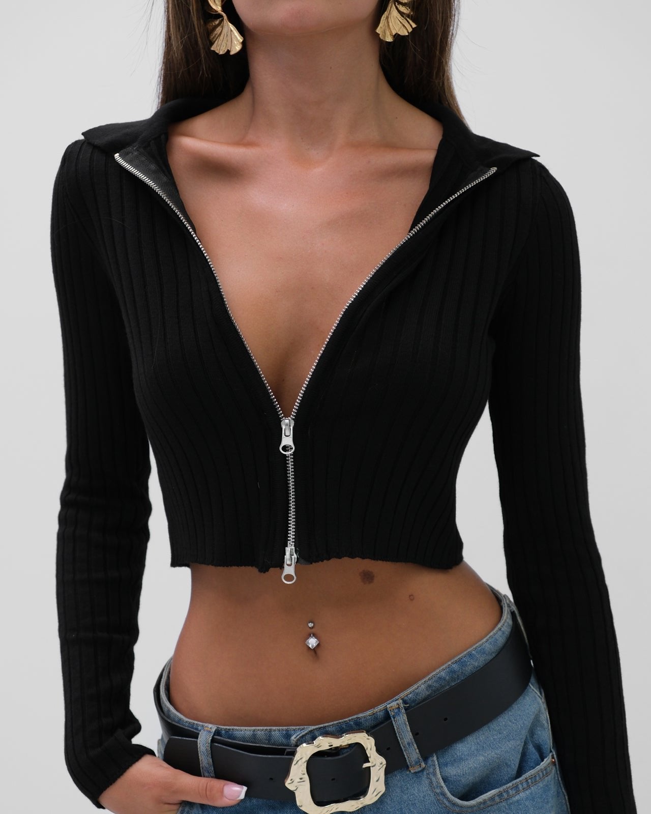 ZIP VEST (ZWART)