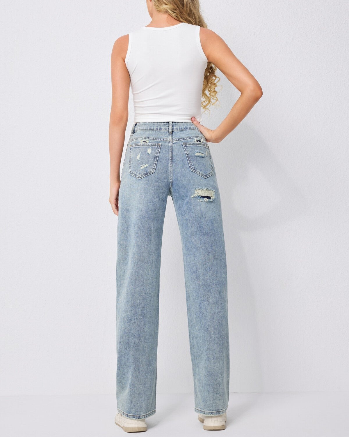 RIPPED BASIC JEANS