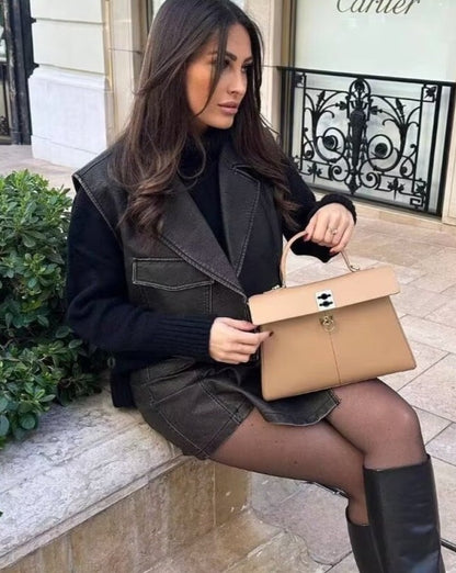 LEATHER GILET